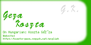 geza koszta business card